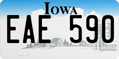 IA license plate EAE590