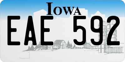 IA license plate EAE592