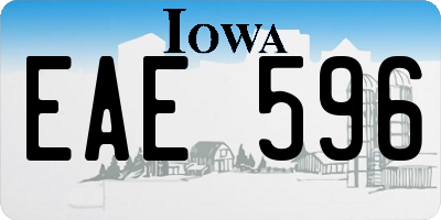 IA license plate EAE596