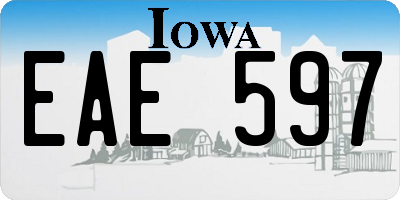 IA license plate EAE597