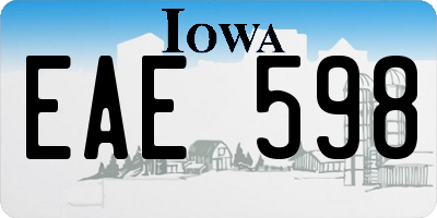 IA license plate EAE598