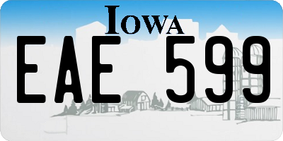 IA license plate EAE599