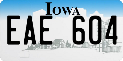 IA license plate EAE604