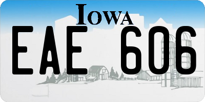 IA license plate EAE606