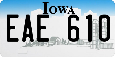 IA license plate EAE610