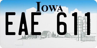 IA license plate EAE611