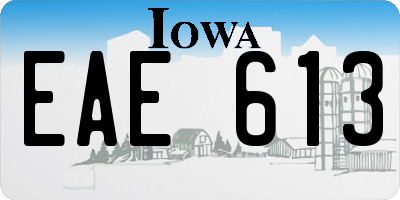 IA license plate EAE613