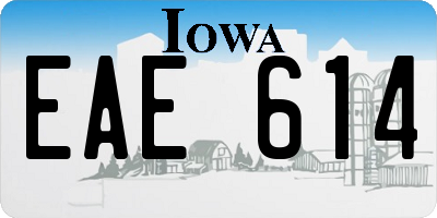 IA license plate EAE614