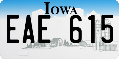 IA license plate EAE615