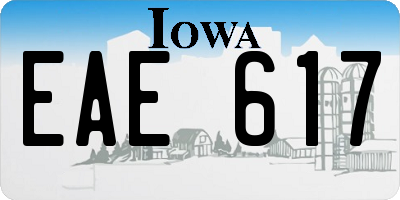 IA license plate EAE617