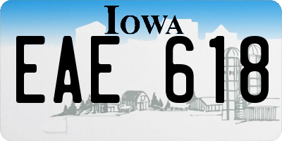 IA license plate EAE618