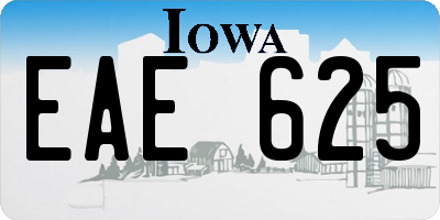 IA license plate EAE625