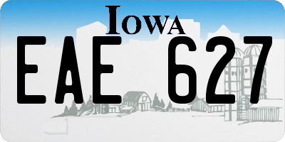 IA license plate EAE627