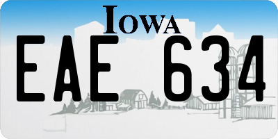 IA license plate EAE634