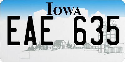 IA license plate EAE635
