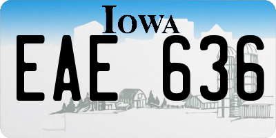 IA license plate EAE636