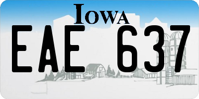 IA license plate EAE637