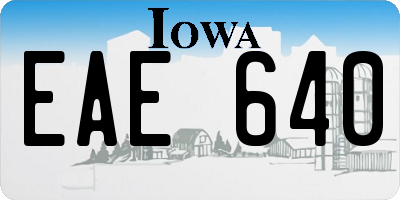 IA license plate EAE640