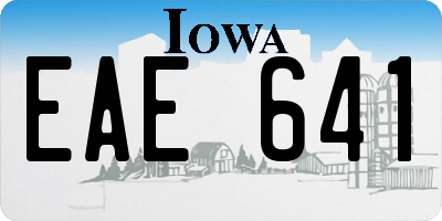 IA license plate EAE641