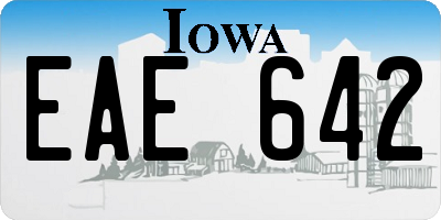 IA license plate EAE642