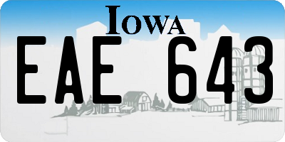 IA license plate EAE643