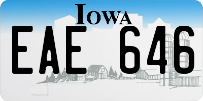 IA license plate EAE646