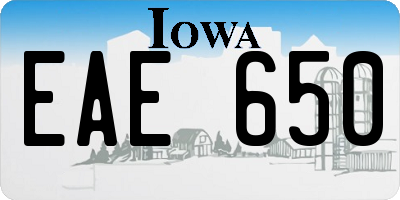 IA license plate EAE650