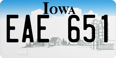 IA license plate EAE651