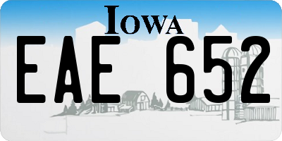 IA license plate EAE652