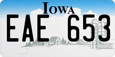 IA license plate EAE653