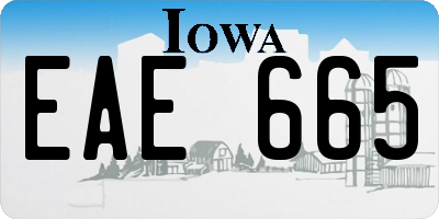 IA license plate EAE665