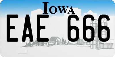 IA license plate EAE666