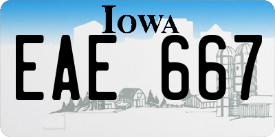 IA license plate EAE667