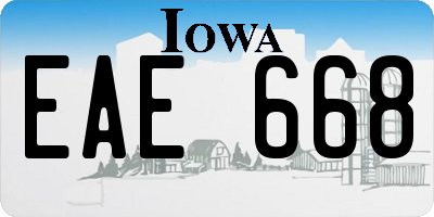 IA license plate EAE668