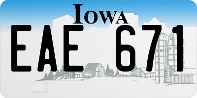 IA license plate EAE671