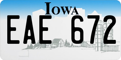 IA license plate EAE672