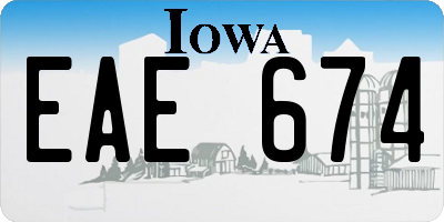 IA license plate EAE674