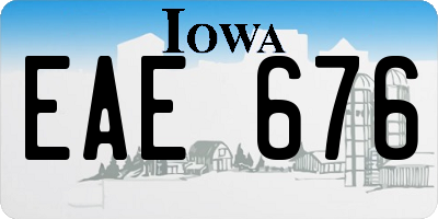 IA license plate EAE676