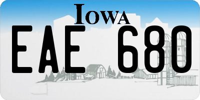 IA license plate EAE680