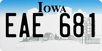 IA license plate EAE681