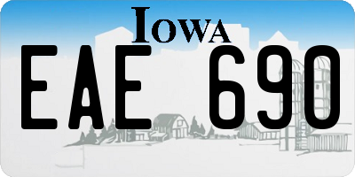 IA license plate EAE690