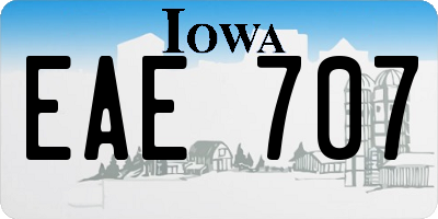IA license plate EAE707