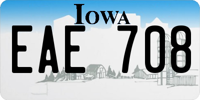 IA license plate EAE708