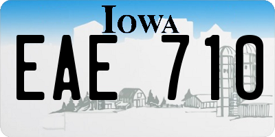 IA license plate EAE710