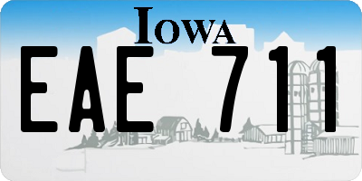 IA license plate EAE711