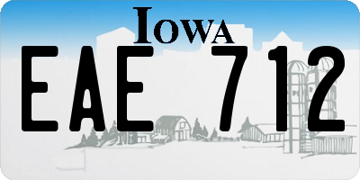 IA license plate EAE712