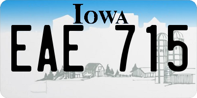 IA license plate EAE715
