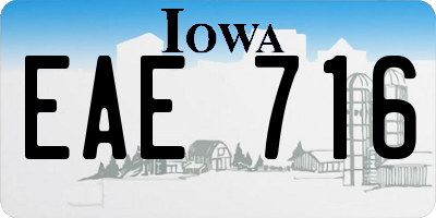 IA license plate EAE716
