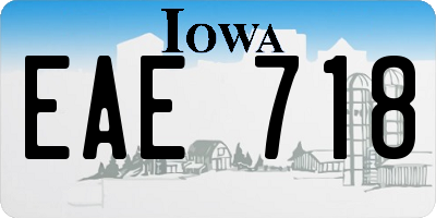 IA license plate EAE718