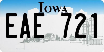 IA license plate EAE721